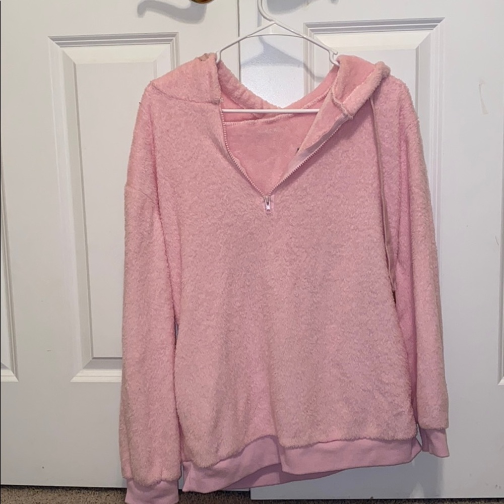 Fuzzy Pink Quarter-Zip